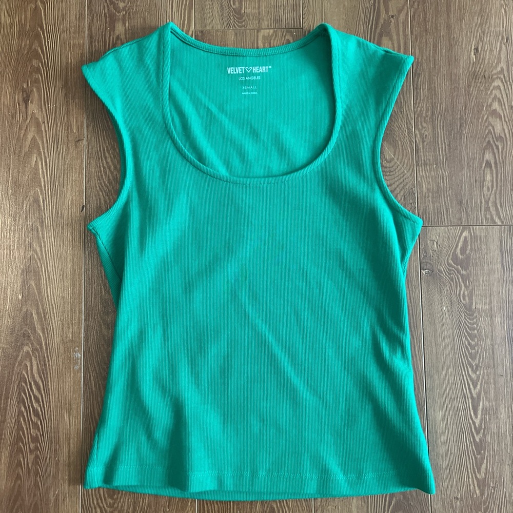Velvet Heart Green Tank Top